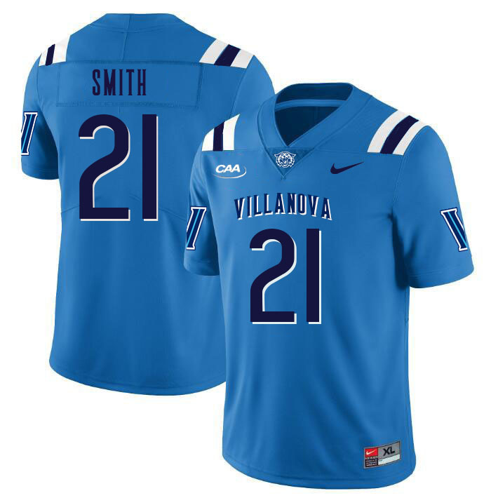 Men #21 Eli Smith Villanova Wildcats College Football Jerseys Stitched Sale-Light Blue